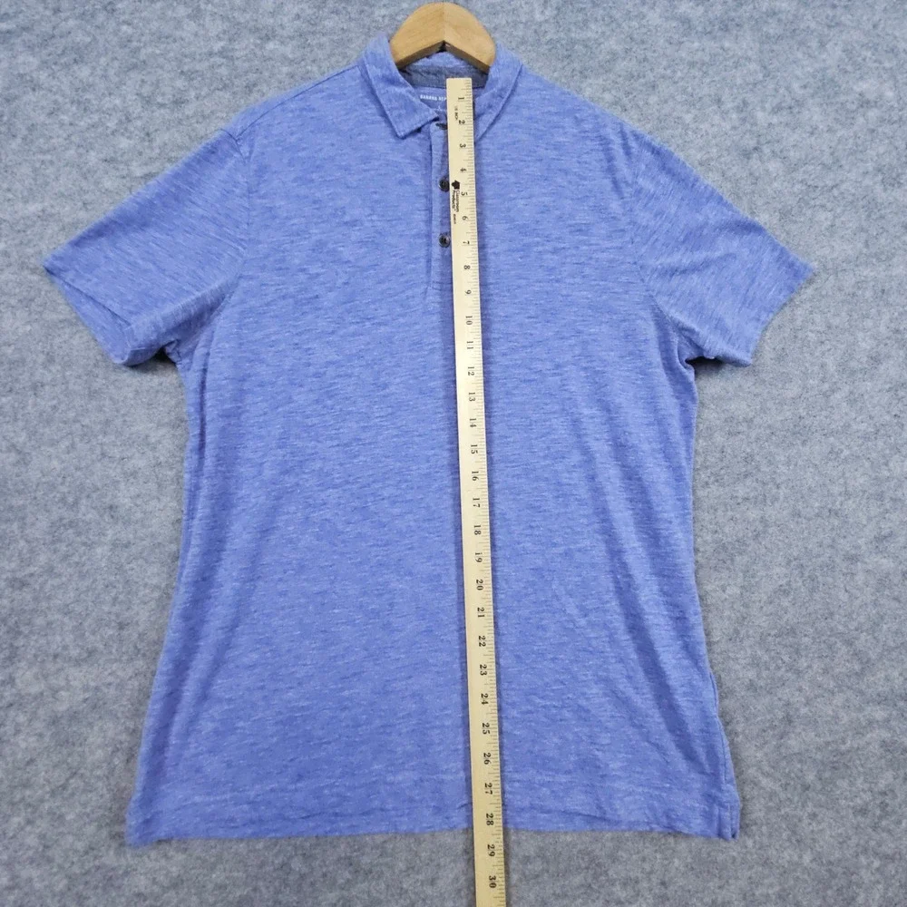 Banana Republic Men's Heathered‎ Blue Polo Shirt Size L Cotton/Polyester Blend